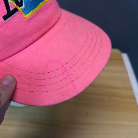 Vintage Iowa Hat Pink Cap USA Made Union Tag Embroidered State Map Retro - Picture 7 of 8